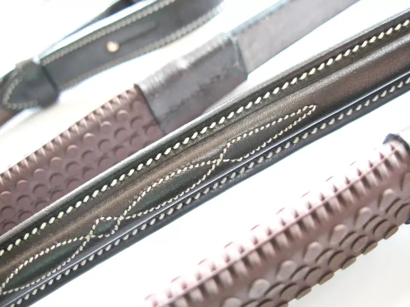 Mark Todd Deluxe Reins Fancy Stitch - Havana-1